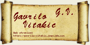 Gavrilo Vitakić vizit kartica